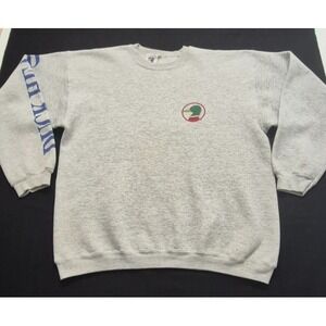 VTG Duck head mens gray pullover sweatshirt logo blue wording on arm No size tag
